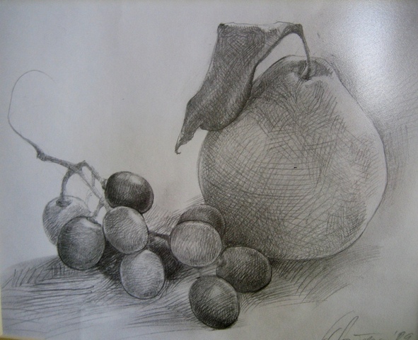 Грозде и дюля || Молив / pencil || 2008